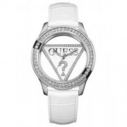 Guess - W10216L1 - Clearly Guess - Montre Femme - Quartz Analogique - Cadran Blanc - Bracelet Cuir Blanc