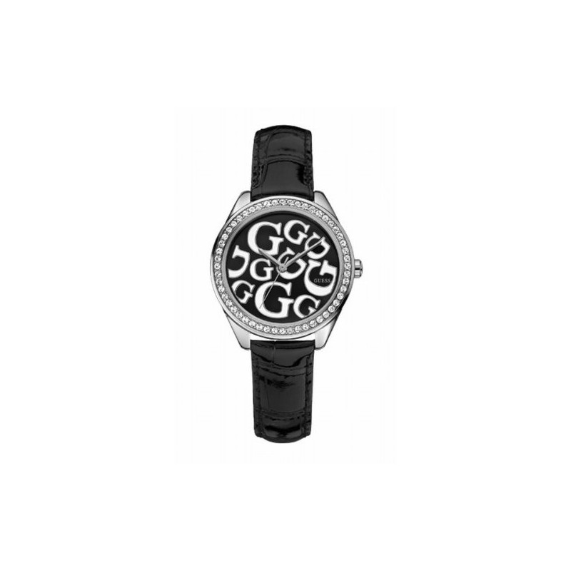 Montre GUESS Pour Femme - Bracelet Cuir Noir - Édition Limitée Tendance - Neuf Avec étiquettes