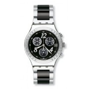 Swatch - YCS485G - Irony Dreamnight - Montre Homme  - Quartz Chronographe - Cadran Noir - Bracelet Acier Argent/Noir
