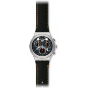Swatch - YCS514 - Irony - Montre Homme - Quartz Analogique - Chronographe - Cadran Noir - Bracelet Résine Noir
