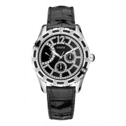 Guess - W15054L2 - Celestial - Montre Femme - Quartz Analogique - Cadran Noir - Bracelet Cuir Noir