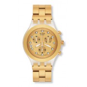 Swatch - SVCK4032G - Collection Full Blooded - Montre Mixte - Quartz Chronographe - Cadran Doré - Bracelet Acier Doré