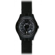 Swatch - YTB400 - Montre Homme - Quartz - Analogique - Bracelet cuir noir