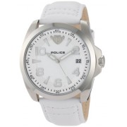 Police - P12157JS-01 - Montre Homme - Quartz Analogique - Bracelet Cuir Blanc