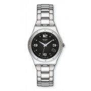 Swatch - YLS433G - Irony - Montre Femme - Quartz Analogique - Cadran Noir - Bracelet Acier Argent