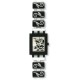 Swatch - SUBB111G - Square Evening Only - Montre Femme - Quartz Analogique - Cadran Argent - Bracelet Acier Argent/Noir