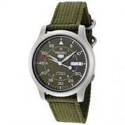Seiko Hommes SNK805K2 cadran vert vert automatique Fabric Watch Strap