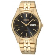 Seiko Hommes SNE044 Gold Tone solaire Dial Black Watch