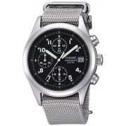 Pulsar Par Seiko Montre Homme - Sport Chronographe - Noir Cadran - Bracelet en Nylon Gris - PJN305X1