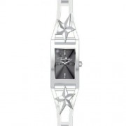 Thierry Mugler - 4707801 - Montre Femme - Quartz Analogique - Cadran Noir - Bracelet Acier Inoxydable Argent