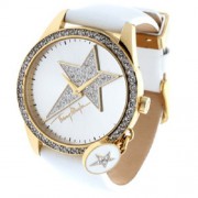Thierry Mugler - 4708101 - Montre Femme - Quartz Analogique - Cadran Argent - Bracelet Cuir Blanc