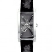 Thierry Mugler - 4707901 - Montre Femme - Quartz Analogique - Cadran Noir - Bracelet Cuir Noir