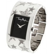 Thierry Mugler - 4707701 - Montre Femme - Quartz Analogique - Cadran Noir - Bracelet Acier Inoxydable Argent
