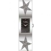 Thierry Mugler - 4709101 - Montre Femme - Quartz Analogique - Cadran Noir - Bracelet Acier Inoxydable Argent