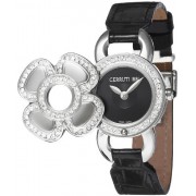 Cerruti - 4340604 - Montre Femme - Quartz - Analogique - Bracelet Cuir Noir