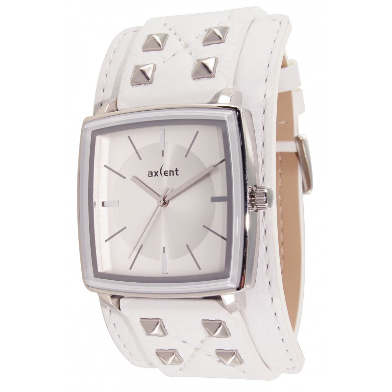 Montre Axens Neuve Avec étiquettes - Cadran Argenté, Bracelet Noir, Quartz, étanche 30m, Style Habillé