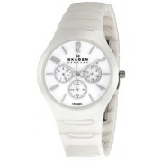 Skagen - EU817SXWC1 - Montre Mixte - Quartz Chronographe - Bracelet céramique Blanc