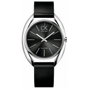 Calvin Klein - K9122107 - Montre Femme - Quartz - Analogique - Bracelet cuir noir