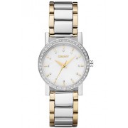 DKNY - NY8193 - Montre Femme - Quartz Analogique - Cadran Blanc - Bracelet Acier Inoxydable Bicolore