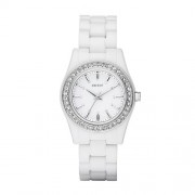 DKNY - NY8145 - Montre Femme - Quartz Analogique - Cadran Blanc - Bracelet Plastique Blanc