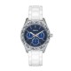 Fossil Montre Femme - Cardan Bleu - Analogique - Bracelet Blanc Uhr ES2871
