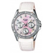 Casio - SHN-3013L-7AEF - Montre Femme - Quartz - Analogique - Eclairage - Bracelet Cuir Blanc