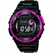 Casio - BGD-120P-1ER - Montre Femme - Quartz - Digitale - Alarme - Chronographe - Eclairage - Bracelet Résine Noire